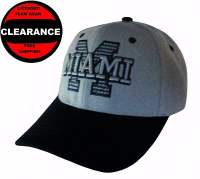 NFL Athletic Caps / ''Miami'' City Themed Adjustable Gray & Blue Athletic Cap, NWT
