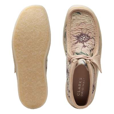 Clarks Original Men Wallabee Cup Boot Tan Floral Txt 