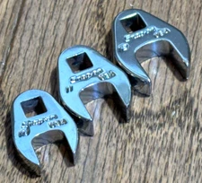 SNAP ON Tools Metric 10mm - 12mm 1/4" DR Crowfoot Socket Set Lot Wrench Open USA