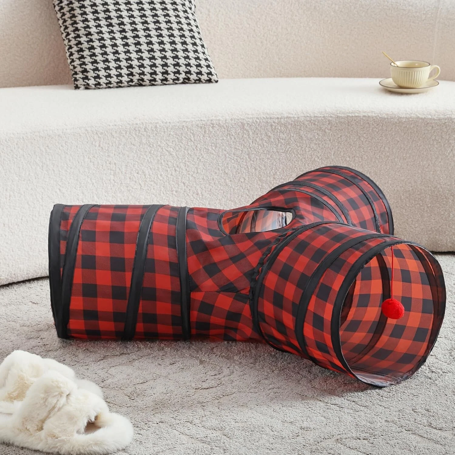 Tempcore Pet Cat Tunnel Tube Cat Toys 3 Way Collapsible 17"L x 17"W x 10"H