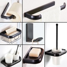 Black Oil Rubbed Bronze Bathroom Accessories Set Towel Rail Rack Wall Mounted