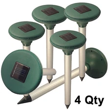 4 Solar Sonic Rodent/Mole/Gopher/Vole Repeller,Drive Pests Out of Yard!US Seller