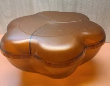 Tupperware Large Flower Shape Chip And Dip Salad Bowl 4624A-1 Amber
