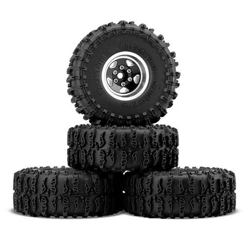 Llantas Beadlock de goma de aluminio de 1,0" neumáticos para 1/18 TRX4M 1/24 axial SCX24 - Imagen 9 de 17