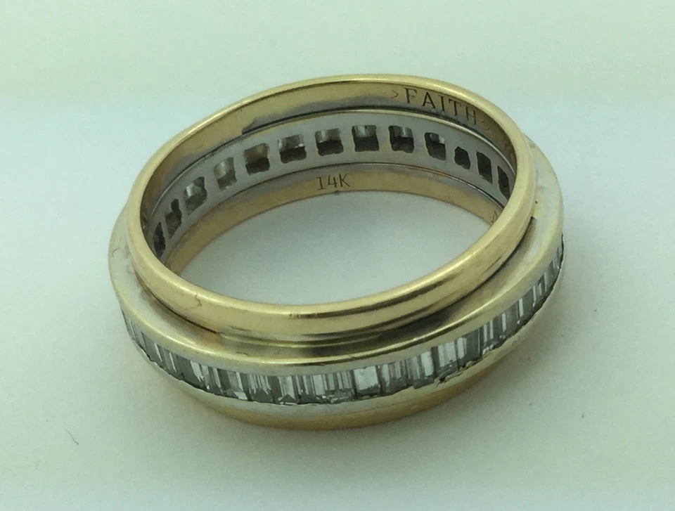 Anel de ouro amarelo 14K feminino designer Scott Kay ARTISTIE diamante tamanho 7 - Imagem 3 de 4