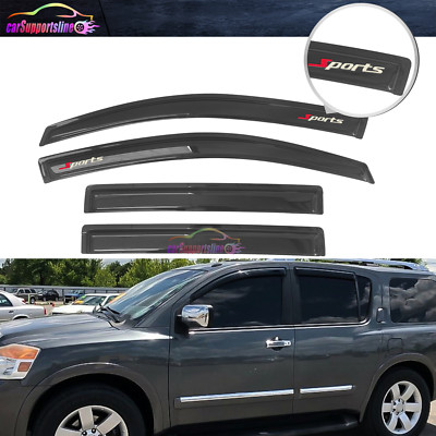 Fits 04-16 Nissan Armada Window Visor Rain Guard Shade Acrylic 4PCS w/ 3D Sports