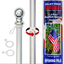 Flag 2-Piece 5 ft Brushed Aluminum Flagpole w...