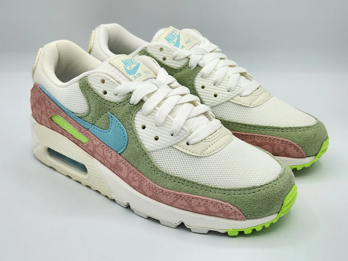 Nike Air Max 90 Easter Leopard Honeydew Sail Sneakers Shoes DX3380-100 Size 8.5