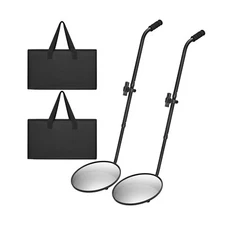 Barydat 2 Pack Under Vehicle Inspection Mirror with Light and Telescoping Han...