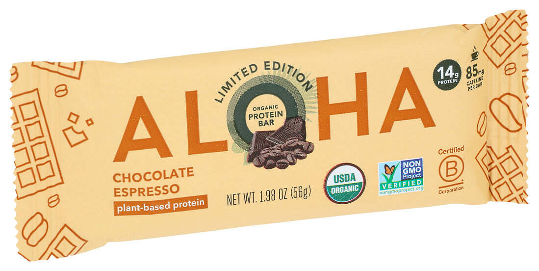 Батончик с растительным протеином Aloha Organic Chocolate Espresso 198 унции Упаковка из 4 штук 4890₽