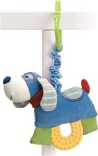 Baby Gund Snoodle Dog Plush Crib Toy Vibrating Pull Down Activity