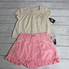 Oshkosh Vintage Baby Girl's Skort Skirt Top Lot Size 18 Months Lot Floral