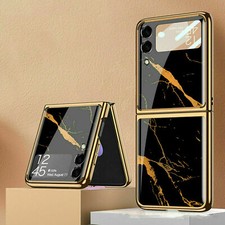 For Samsung Galaxy Z Flip 3 5G Pattern Glass Back Shockproof Slim Case Cover