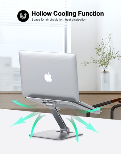 Foldable Laptop Stand, Height Adjustable Ergonomic Computer Stand for Desk, Alum - Afbeelding 3 van 7