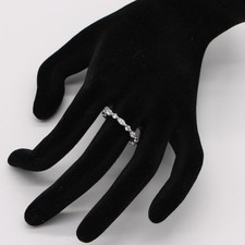 CZ Alternating Stone Silver-tone Stackable Band Ring size 7 NWOT