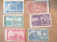 6 VIGNETTES  EXPO UNIVERSELLE PARIS 1900