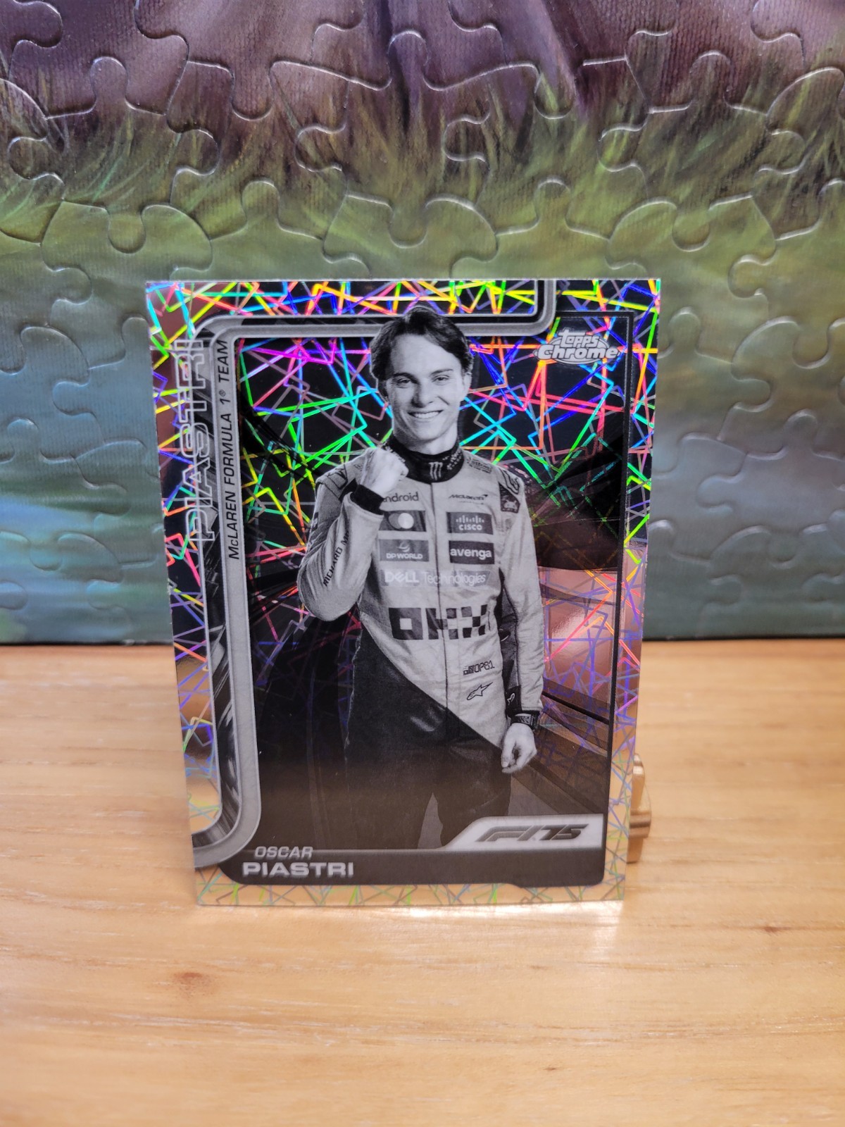2025 Topps Chrome F1 Formula 1 Oscar Piastri #6 Portrait Black & White Lazer