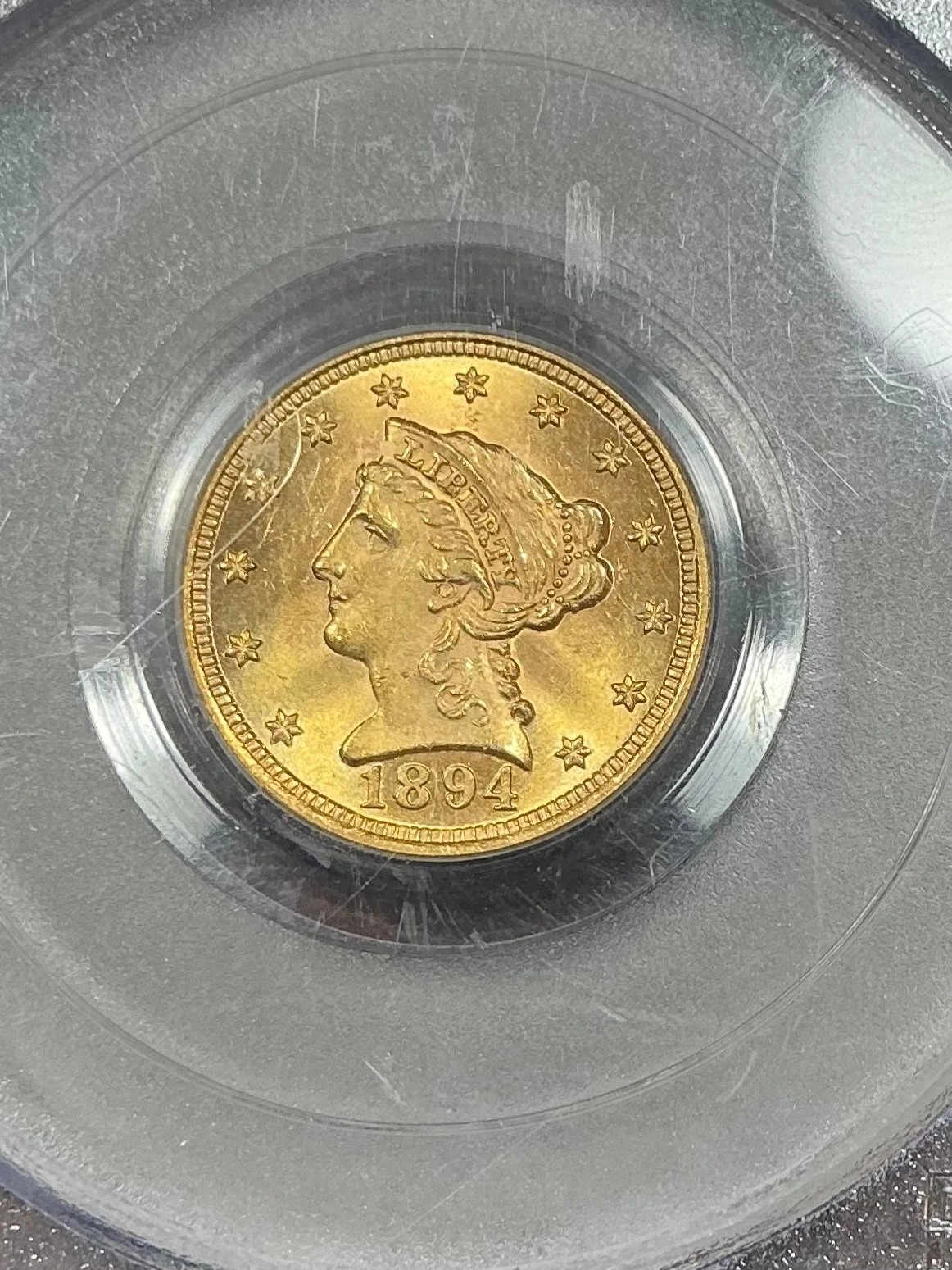 PCGS MS64CAC 1894 $2.50 GOLD LIBERTY HEAD QUARTER EAGLE RARE LOW MINTAGE DATE