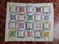 Vintage Handmade Cotton Quilt Pillow Cover 28x24 hand stitching
