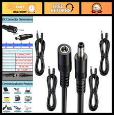 5pcs 5.5mm x 2.1mm DC Power Extension Cable, 6.5FT Male to Female, 12V/24V for L