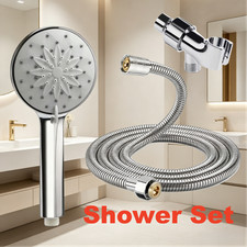 Bathroom 6 Settings Adjustable High Pressure Shower Head Spray With Hose Holder