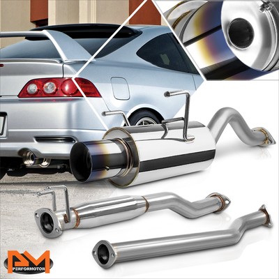 For 02-06 Acura RSX DC5 Non Type-S 4'' Burnt Tip Muffler Catback Exhaust System