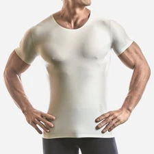 AsWeMove Aspire Base Layer Round Neck T-Shirt in Bone - Size XL