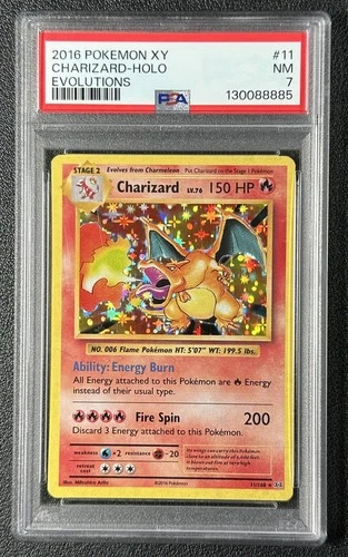 CHARIZARD PSA 7 2016 POKEMON XY EVOLUTIONS #11/108 HOLO 8885