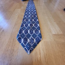 Vint HARDY AMIES Savil Row London Silk Tie Geometric Honeycomb Diamond Jacquard