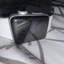 Apple Watch Series 3 42mm Silver Aluminum Case White Band GPS Water Resistant