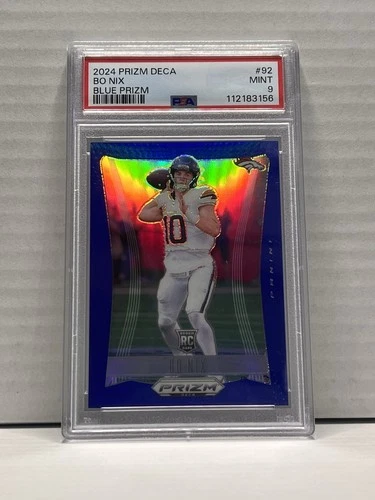 2024 Panini Prizm Deca Bo Nix Blue Prizm /149 PSA 9