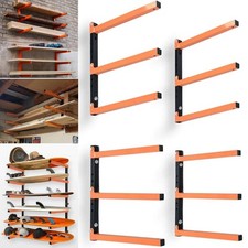 4 Pack Garage Shelving Lumber Storage Rack Wood Organizer Wall Mount w/3-Level