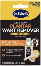 Dr. Scholl's Clear Away Plantar Liquid Wart Remover W/Salicylic Acid 20 Pads/Box