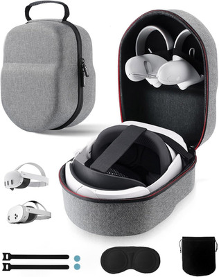 Case for Meta Quest 3/3S/2 & Vision Pro/Pico 4, Elite Strap & Battery Head Strap