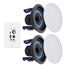 4 Inch Bluetooth Ceiling Speakers 160W Flush Mount in Wall Amplifier Receiver...