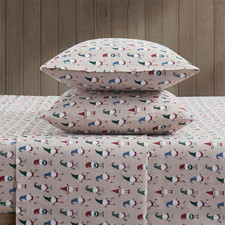 - Queen Sheets, 4-Piece Cotton Flannel Bedding with Matching Pillowcases, Brush