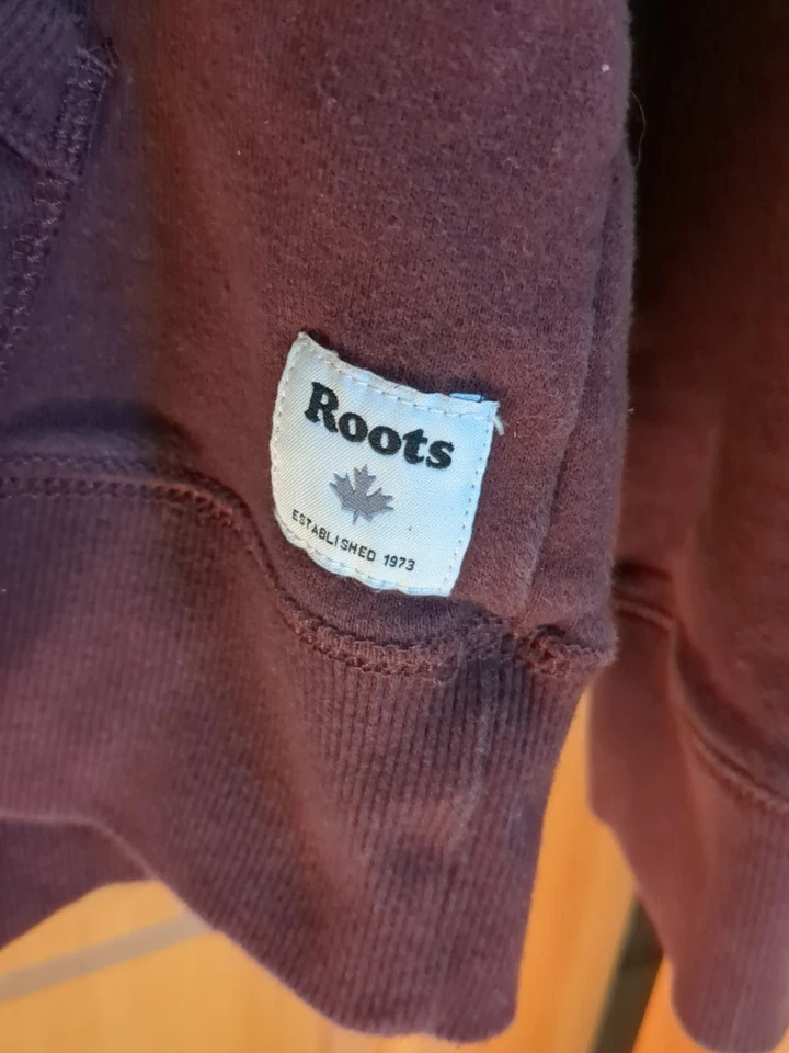 Roots Canada Men's Original Kanga Hoodie Sweater Burgundy/Brown Sz M - Image 2 of 4