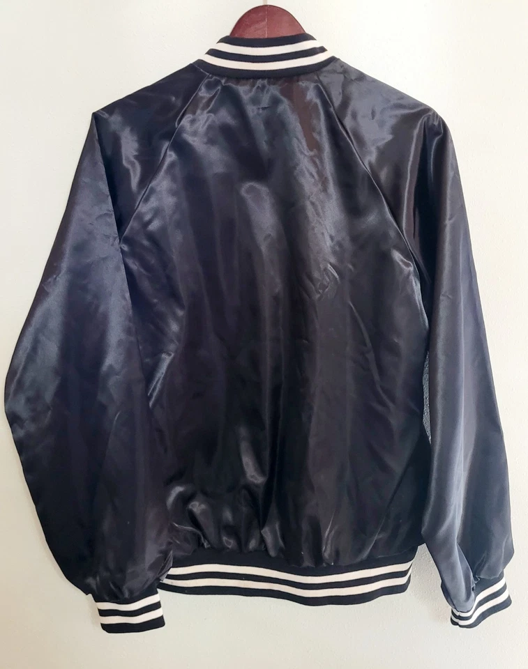 LIBERTY KENWORTH WINDBREAKER-BLACK,LINED, STRIPED COLLAR, CUFF, BOTTOM-SIZE L - Image 3 of 4