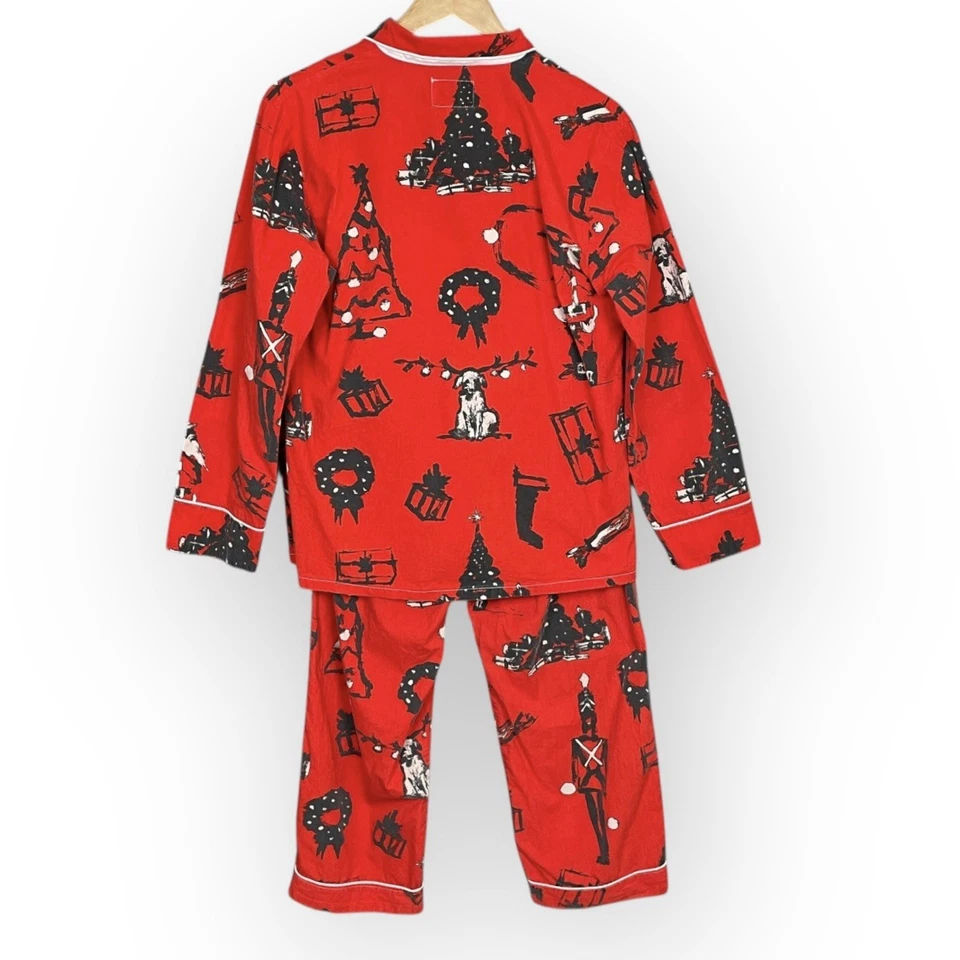 Sant Abel x Donald Robertson Womens Christmas Eve Pajamas Size M Dog Santa - Image 3 of 4