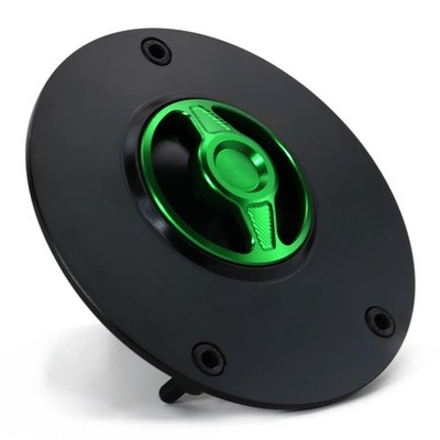 Xitomer Motorcycle 3 Holes Gas Tank Cap Cover Fuel CNC Aluminum Green 