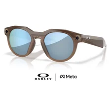 Oakley x Meta AI Glasses HSTN 00W8002 06 Brown Smoke w/ Deep Water Polalrized
