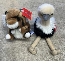 Aurora Rolly Pet Terrific Tiger 5  Plush And Aurora Plush Ozzie Ostrich 10" HTF