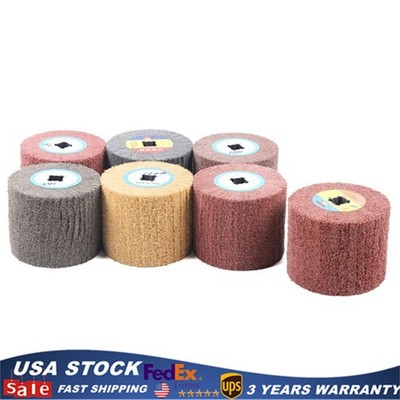 7pcs Wire Drawing Wheel Brush Drum Polisher Burnishing Polishing Buffer Wheel