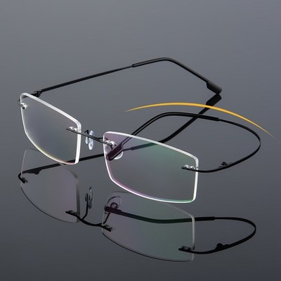 Flexible Rimless Titanium Alloy Eyeglasses Women Men Glasses Frame Optic Eyewear