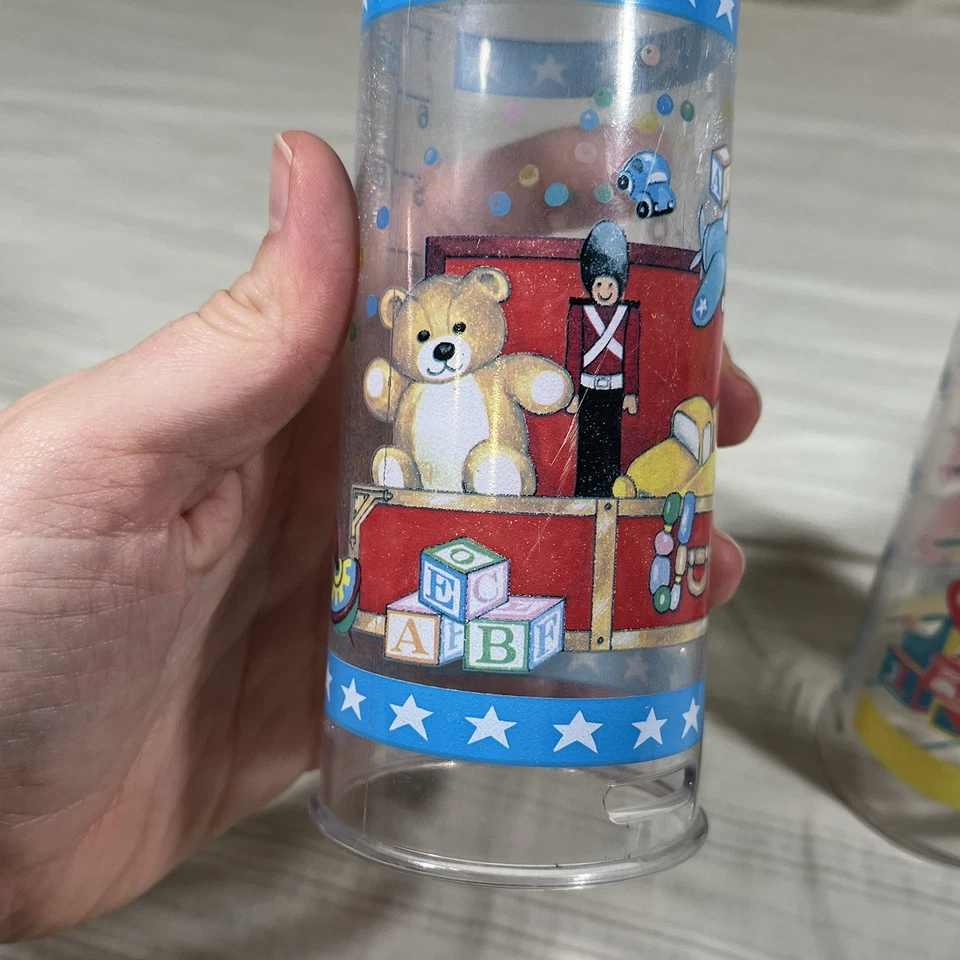 Lote de 2 capas vintage decoradas Playtex caixa de brinquedos ABC 1988 - Imagem 3 de 4