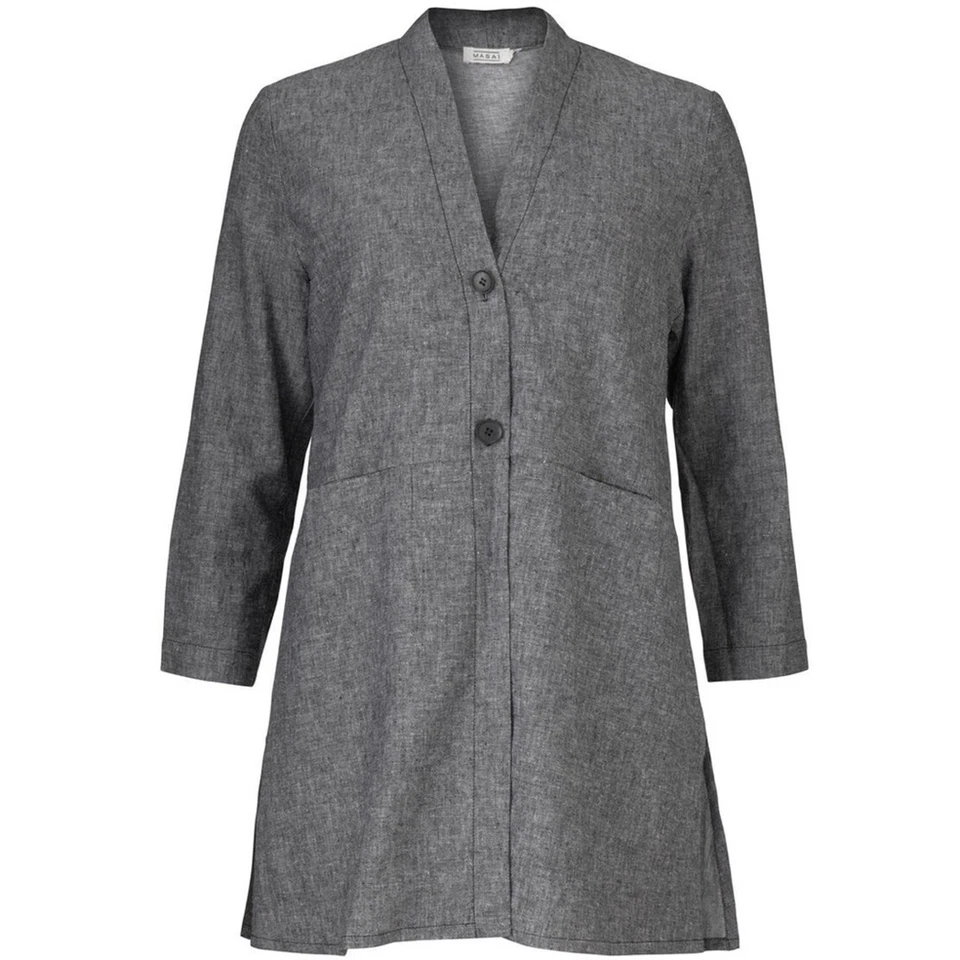 NWT MASAI Jo Jacket Herringbone Lagenlook Longline Linen Herringbone Boucle - Image 2 of 4