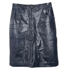 Wilson's Maxima Leather Skirt Womens Black Pencil Career Office Size 8