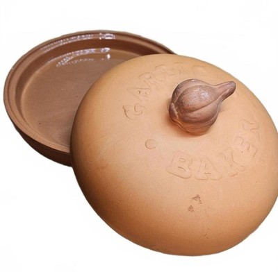  Fox Run Craftsmen Terra Cotta Garlic Baker Roaster 7'' Glazed Bottom Clay