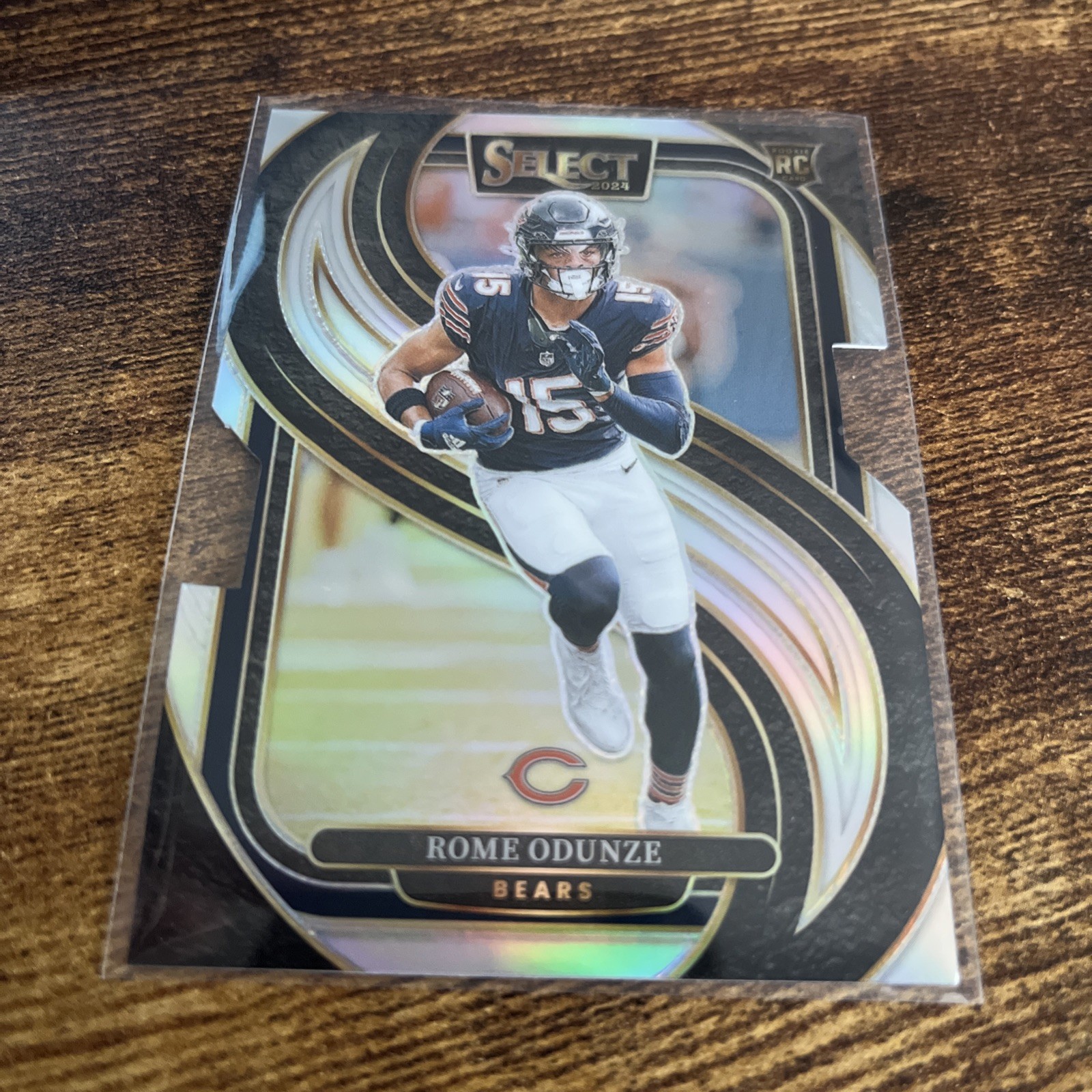 Rome Odunze 2024 Panini Select #136 Premier Silver Prizm Die-Cut (RC)