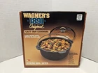 WAGNER'S 1891 Cast Iron Vintage 2 Quart BEAN POT W/ Glass Lid MADE IN THE USA!
